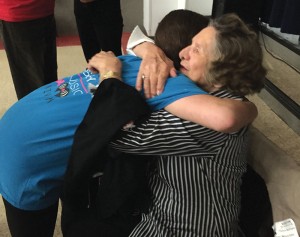 “They always want to hug her,” says Yvonne Ward-Hughes of students after they hear her 92-year-old mother speak out against injustice and bullying.