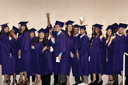 Richland College offers students living in contiguous counties the opportunity to enroll in Richland Collegiate High School (RCHS), one of the first junior-senior dual credit charter high schools administered by a community college. The TEA Exemplary-rated RCHS has capacity for up to 900 students who may simultaneously earn a high school diploma and an associate degree. Pictured right are 2015 Richland College Graduates.