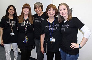 Among the staff members at Plano Family Literacy School who provided tours for guests at the February 25 event were Vaishali Deshpande, Helen Nygaard, Sandra Felsenstein, Connie Key and Rachel Lee.