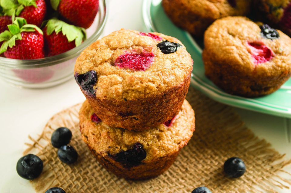 MIXED BERRY WHEAT MUFFINS